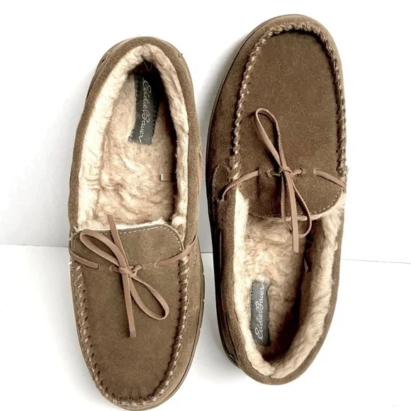 ⭐️NEW‼️ EDDIE BAUER WOODLAND SUEDE MOCCASIN COMFY SLIPON SLIPPER STYLE SHOE NWOT - Picture 2 of 16